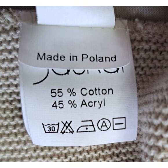 Jaskar Women's L Long Sleeve Hand Painted Beige Pullover Sweater New No Tags - Picture 6 of 8